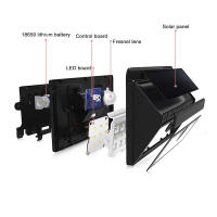 Lámpara Solar Exterior Con Sensor De Movimiento PIR 30 LED Luz De Pared Impermeable Para Jardín Decoración Calle Solar Iluminación Fuente De Energía Solar - details 5