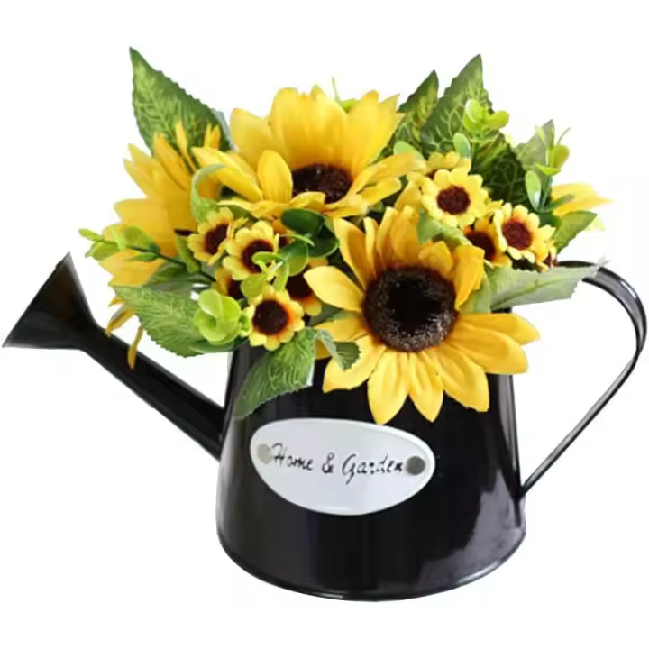 Girasoles de Seda Amarillos Flores Artificiales para Decoración de Otoño - 1