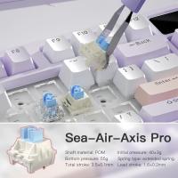 Langtu Teclado Mecánico LT84 RGB Triple Way (2,4G/Bluetooth/Cable)-Teclas Hot-Swap, Diseño Compacto 75%, Perfil OEM y Estructura Gasket, Compatible con PC/Mac; para Oficina/jugadores (Morado) - details 7