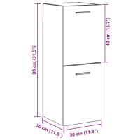 Armario de pared para baño vidaXL Negro Roble 30x30x80 cm Madera Fabricada - details 7