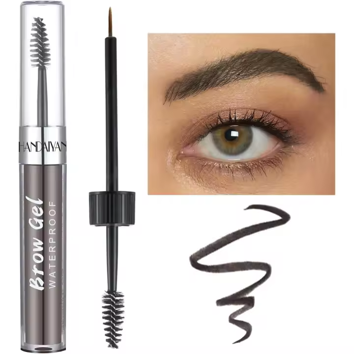 Gel para cejas, kit de tinte para cejas, pomada para cejas, pigmento resistente al agua de larga duración con pincel para maquillaje natural, cejas n.° 7, gris - 1