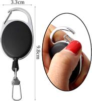 clips de carrete retráctiles para porta credencial con llavero y porta credencial para tarjeta de identificación. - details 1