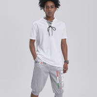 Pantalones Capri Para Hombre Cortos Deportivos Con Cinta Elástica Estampado Letras Para Outdoor Fin De Semana Verano - details 2