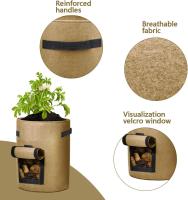 Bolsa para Plantas 3 Piezas Bolsa para Cultivo de Plantas de 10 Galones, Bolsas para Plantar Vegetales with Solapa y Asas, para Plantar Patatas, Zanahorias, Fresas, Tomates, Flores-Tricolor - details 1