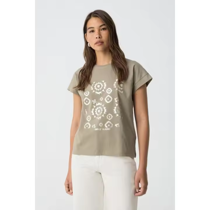 Marcas Mujer Ropa Tiffosi Tiffosi mujer Camisetas y tops REBAJAS Y OUTLET REBAJAS Y OUTLET MUJER OUTLET Camisetas, tops, blusas  Camiseta manga corta -Tiffosi- Kika_7 verde - 1