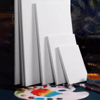 AYA MARKT 4 PCS Paneles de Lienzos para pintar cuadros ,Lienzo 280g/m2 ,Color Blanco, Triple Preparado, Libre de Acido,Hebra Media , Ideal para hacer DIY ,Dibujos acrilicos ,Oleo ,Acuarela,Material Escolar - details 0