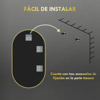 HOMCOM Espejo de Baño Ovalado 40x70 cm con Marco de Aluminio Espejo de Pared Decorativo Horizontal o Vertical para Salón Entrada Pasillo - details 3