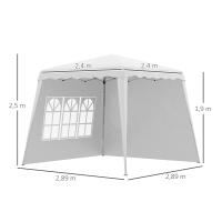 Gazebo plegable de 2,4x2,4 m with Paredes Laterales Ajustables en Altura | Protección UV 50 + para Jardín y Balcón | Estructura de Madera de Arce & Durable Oxford Canvas | Bolsa de Transporte Includes - details 5