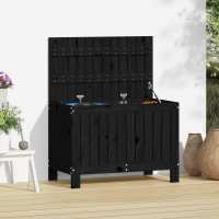 vidaXL Caja de almacenaje jardín madera de pino negro 76x42,5x54 cm - details 0