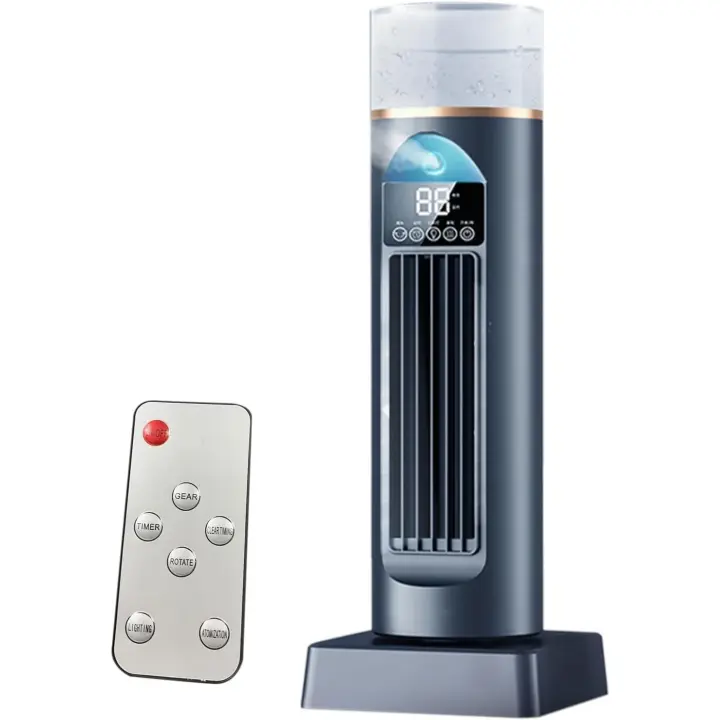Ventilador De Aire Acondicionado - Ventilador AC Personal Portátil,Enfriador de Ambiente Sin Aspas, Humidificador Evaporativo Silencioso con Temporizador y Mando - 1