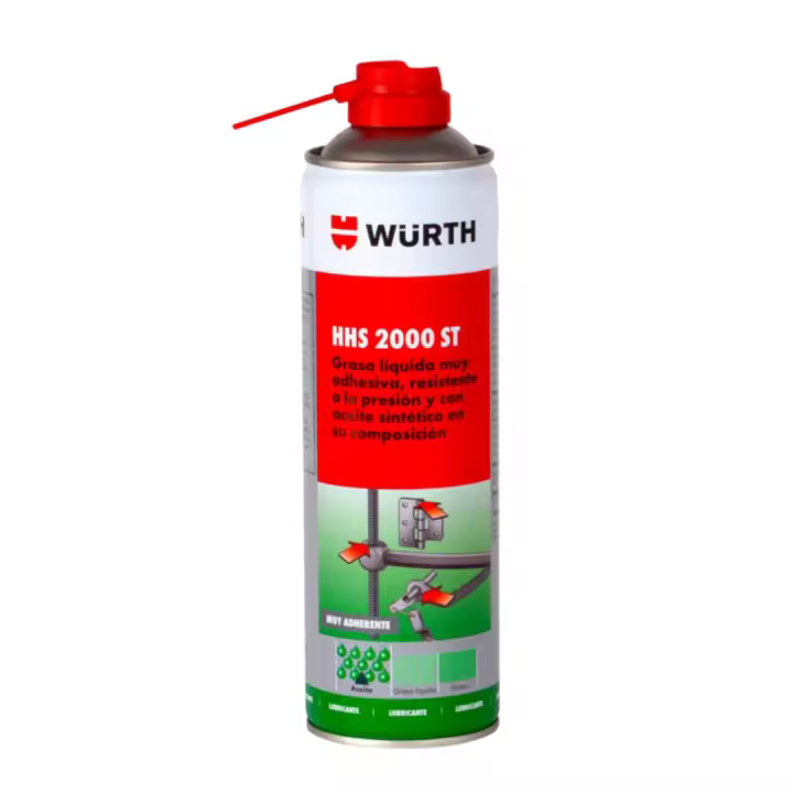 Grasa Adhesiva HHS 2000 ST Super Tack Wurth – 500 ml, Resistencia a Altas Presiones y Temperaturas, Ideal para Cadenas de Moto, Bisagras y Cables – Adherente, Sin Silicona, Resiste Agua y Ácidos - 1