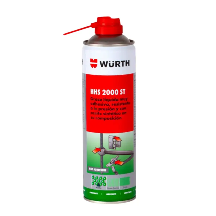 Grasa Adhesiva HHS 2000 ST Super Tack Wurth – 500 ml, Resistencia a Altas Presiones y Temperaturas, Ideal para Cadenas de Moto, Bisagras y Cables – Adherente, Sin Silicona, Resiste Agua y Ácidos - 1