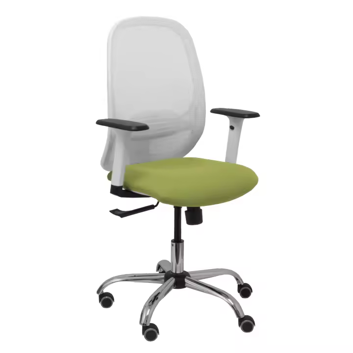 Silla de Oficina Ergonómica Piqueras Y Crespo Blanca con Brazos Regulables y Refuerzo Lumbar Ajustable - 1