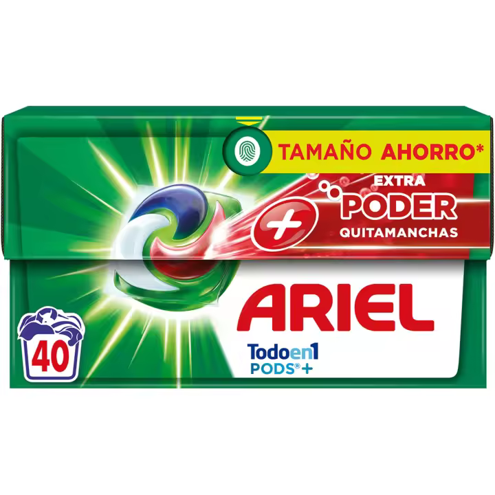 Ariel Platinum | Pack Todo En 1 Pods Extra Poder Quitamanchas, 40 Cápsulas De Detergente Líquido - 1