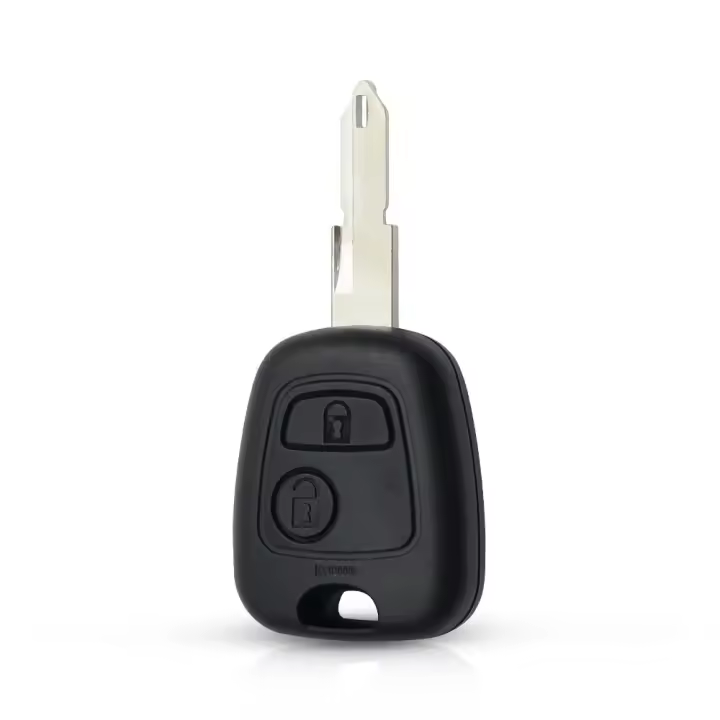 Carcasa Mando Llave De Coche 2 Botones Compatible Con Peugeot Negro - 1