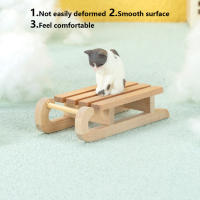 Mini Esquife De Simulación No Tóxico 1/12 Modelo De Madera Decoración Para El Hogar Accesorios Para Casa De Muñecas Ornamento De Esquife De Nieve Odoríless - details 1