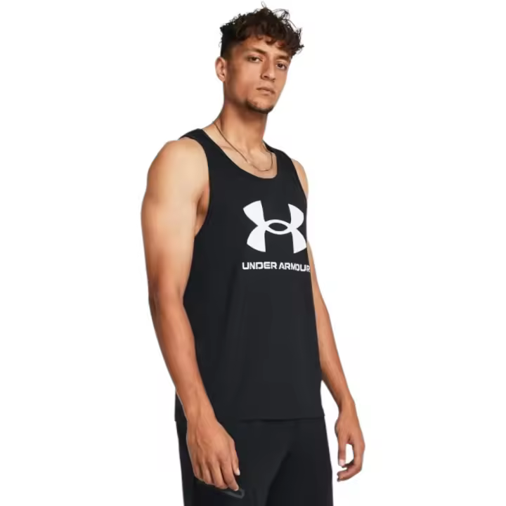 Camiseta Under Armour Sportstyle Logo Tank Negro 1382883-001 Tirantes Hombre - 1
