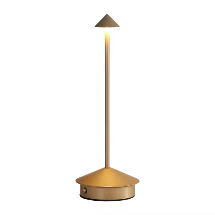Lámparas de Mesa, lámpara LED recargable, lámpara de esritorio portátil con catería, Luz Nocturna regulable de 2 niveles de Brillo, Dorada - 1