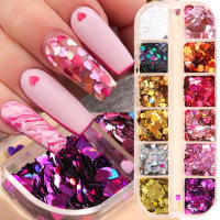 12 Grillas De Brillo De Uñas En Forma De Corazón Sequinias Holo Iridescentes Para Año Nuevo Y San Valentín BERX04 - details 0