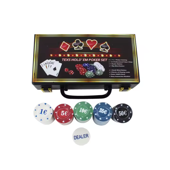 Fichas de Póquer de Plástico de 5 Colores, Juego Fichas de Poker con Caja Maletin . - 1