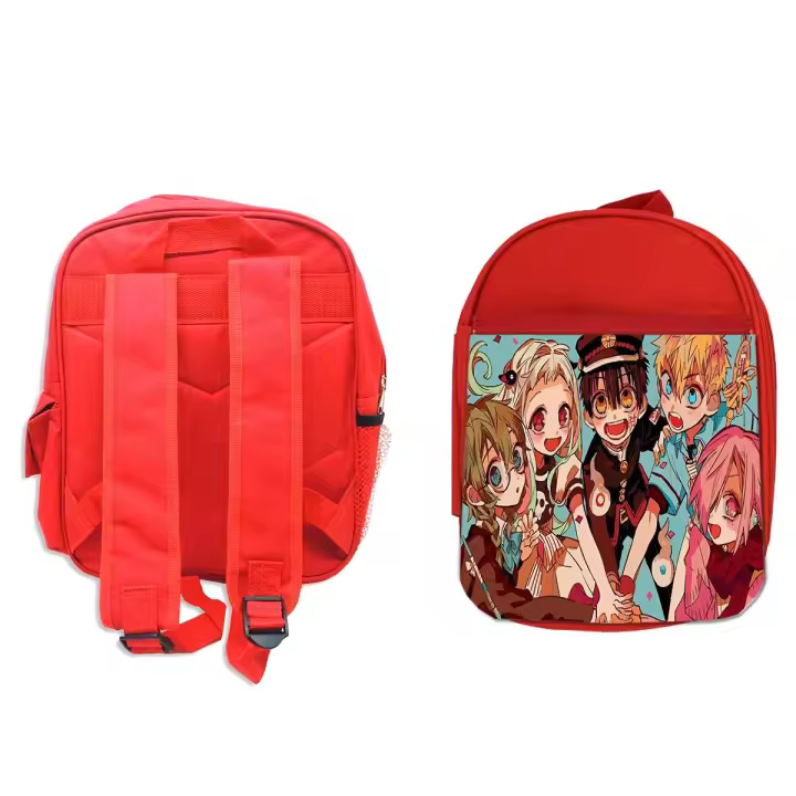 MERCHANDMANIA Pack Mochila Roja y Estuche serie anime Jibaku Shōnen Hanako-kun personajes school material - 1