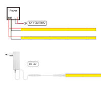 Tira De LED COB Ultrafina 5mm DC 12V 320LEDs/M Flexível Ra90 Para Decoración De Habitaciones 3000K 4000K 6000K Luz Lineal Para El Hogar - details 1