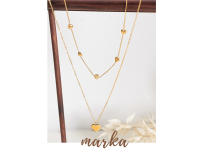 Encanto Collar de corazón para mujer, cadena de acero inoxidable chapada en oro, collar de boda, joyería de estilo bohemio, regalo para mujer - details 1