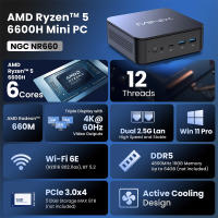 MINIX NGC NR660 Mini PC, AMD Ryzen 5 6600H Núcleos Máx 4.5GHz, 16GB RAM 512GB SSD, HDMI DP USB-C Triple Pantalla 4K@60Hz, WiFi 6E Bluetooth 5.2, 3*USB 3.2, 1*USB 2.0, 2*2.5G RJ45, 1*Jack de Audio 3.5mm, con Soporte VESA - Enchufe EU - details 2