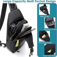 Bolso bandolera pequeño y ligero, impermeable, bandolera con puerto de carga USB, mochila bandolera unisex para deportes al aire libre. - details 2