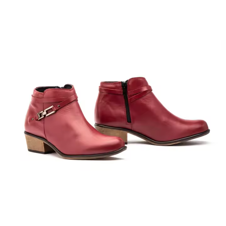 Mº21300 Burdeos -CUERO - NEGRO Hecho en España Botín Mujer Piel  Hebilla Numeración: 35-41 Marca: JAM MODELO DE BOTIN TODO EN PIEL CON ADORNO DE HEBILLA Y CREMALLERA PARA SU FACIL COLOCACION FABRICADO PARA UN MAXIMO CONFORT EN TACON BAJO Y GRAN COMODIDAD - 1