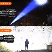 Linterna Táctica De Láser Y LED Blanca 15000 Lumens Zoomable Impermeable Torcha Ajustable Para Camping Y Senderismo Al Aire Libre - details 4