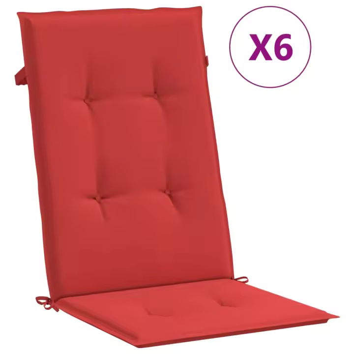 Soporte Silla de Jardín alto 6 UDS lienzo Rojo 120x50x3 cm - 1