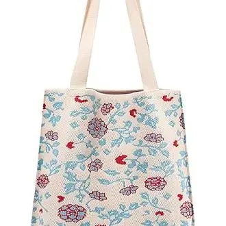 Bolso de ganchillo, Bolso Tote bonito, bolsos de crochet para Mujer, Bolso Tote Pequeño estético, Bolso Tote tejido con Gato y Flor, Flor Blanca - 1