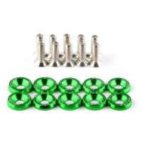 Kit De 10 Piezas De Tornillos Y Tornillos De Aluminio Concavo Hexagonal M6 * 20mm Para Bayas De Motor Y Parachoques JDM - details 10