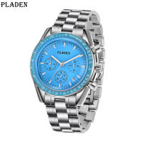 Reloj De Pulsera De Cuarzo PLADEN Para Hombres Lujo Acero Inoxidable Cronógrafo Deportivo Resistente Al Agua Con Manecillas Luminosas Y Calendario Completo Moda Casual - details 3