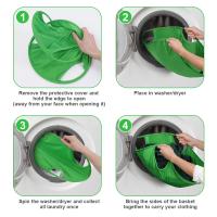 Cestos de ropa Sucia de 21 cargables, Cesto de Nailon para ropa Sucia, Organizador de ropa Redondo Verde para habitación, 21 pulgadas - details 3