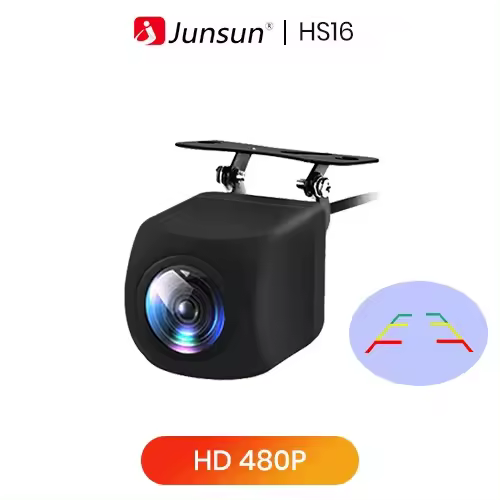 Junsun Cámara de visión trasera para automóvil AHD Resolución 720P Resistente al agua Ángulo amplio de 120° Cámara de estacionamiento de respaldo inverso para accesorios de automóvil Junsun DVD - 1