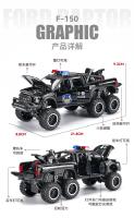 Ford RAPTOR F150 Police Car Pickup Simulación De Aleación De Metal Modelo De Coche a Escala 1:28 Con Sonido Y Luz Juguetes De Camión Off-Road Big Foot - details 2