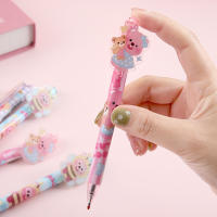 6pcs Bolígrafos De Gel Kawaii Con Animal De Peluche Rosa 0.5mm Tinta Negra Regalo Promocional Para Escuela Y Oficina - details 3