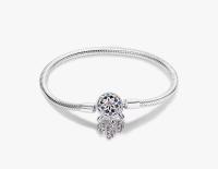 925 Plata esterlina Corazón Mariposa encanto pulsera para las mujeres pulsera de cadena de seguridad para la joyería original del encanto - details 0