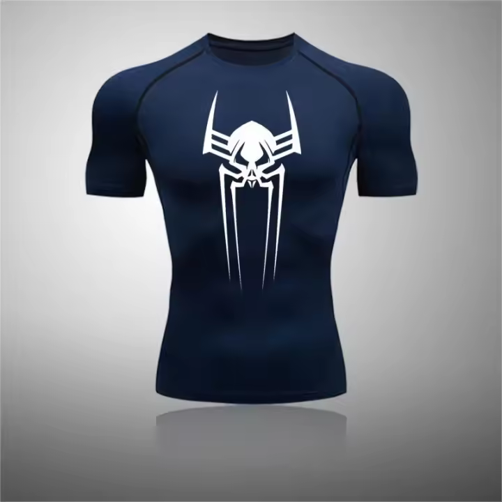 Camiseta De Compresión Para Hombre Fitness Workout Con Estampado De Anime Sport T-Shirt De Gimnasio Técnica Quick Dry Top De Verano - 1