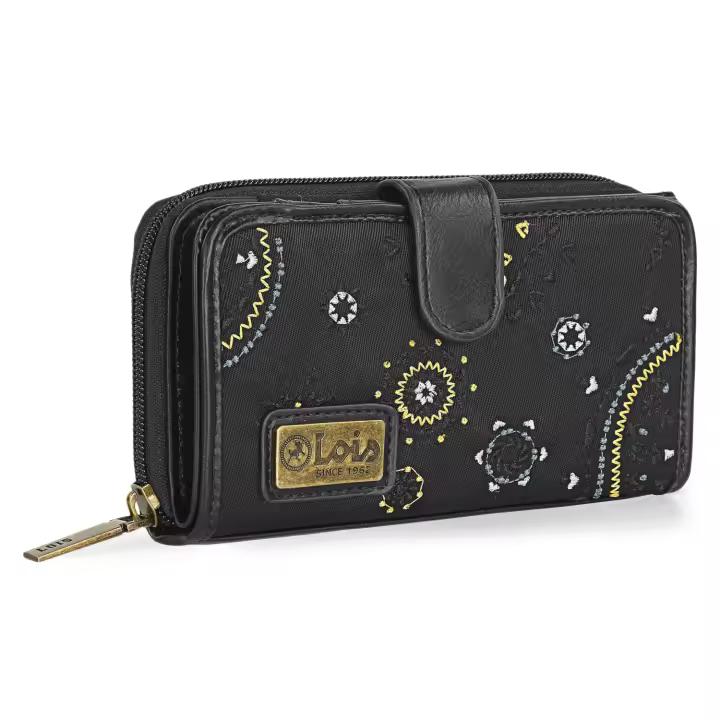 Lois - Carteras De Mujer De Marca - Eco Piel Monedero Mujer Con Compartimentos Y Cierre Central De Cremallera - Cartera Mujer Asa Adicional - Monedero Mujer Grande 304416 - 1