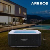 AREBOS Spa Hinchable con LED 154x154cm 4 Personas 600 L - Masaje y Burbujas - Temperatura Ajustable - Uso Interior y Exterior - details 16