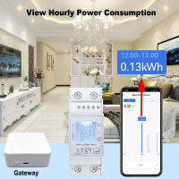 Medidor De Energía Inteligente Tuya ZigBee Fase Sola 80A En Rail Din Monitor De Potencia Voltaje Y Amperaje 110V 220V 50/60Hz Para Control Remoto Por App - details 1