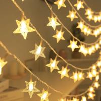 Luces De Estrella LED Para Navidad Y Bodas Decoración De Puerta Curtain Fairy Lamps Tamaño 1.5m/3m/6m/10m Piloto Incluido - details 1
