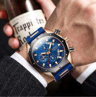 Reloj De Pulsera De Lujo LIGE Para Hombre Cuarzo Deportivo Resistente Al Agua Con Correa De Silicona Y Función Cronógrafo - details 4