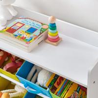 Estantería Infantil para Juguetes con 9 Cajones Extraíbles de Tela no Tejida - Organizador para Sala de Juegos y Guardería, Marco de Madera Blanco - details 4
