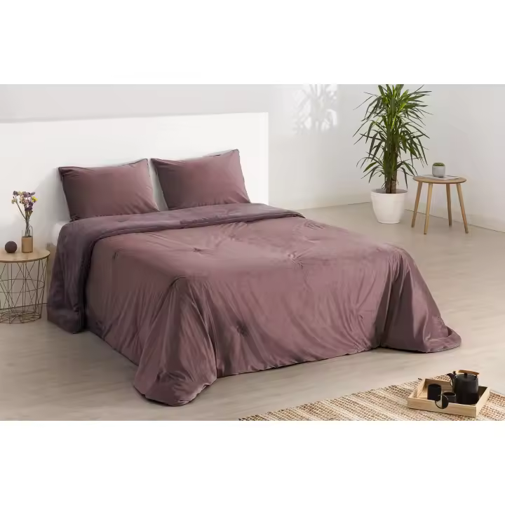 Go-Go - Edredón nórdico VERSUS Terracota. Producto Premium para vestir tu cama. Reversible. Incluye fundas de cojín y bolsa para su guardado. Super cómodo, elegante y calentito. Exclusivo en Plusdescanso Store. - 1