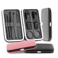Set De 8 Piezas De Aparato De Manicura Portátil Herramientas De Cuidado De Uñas Y Pies Acero Inoxidable Pinzas Y Tijeras De Aseo Oidos Kit De Uñas - details 0
