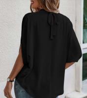 Shein Blusa Mujer Manga Corta Murciélago Lazo Ropa Textil Talla S - details 1